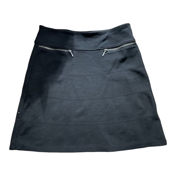 ATHLETA $64 Strata Black A Line Zippered Pocket Ponte Skirt Stretch Size XS - Picture 3 of 8